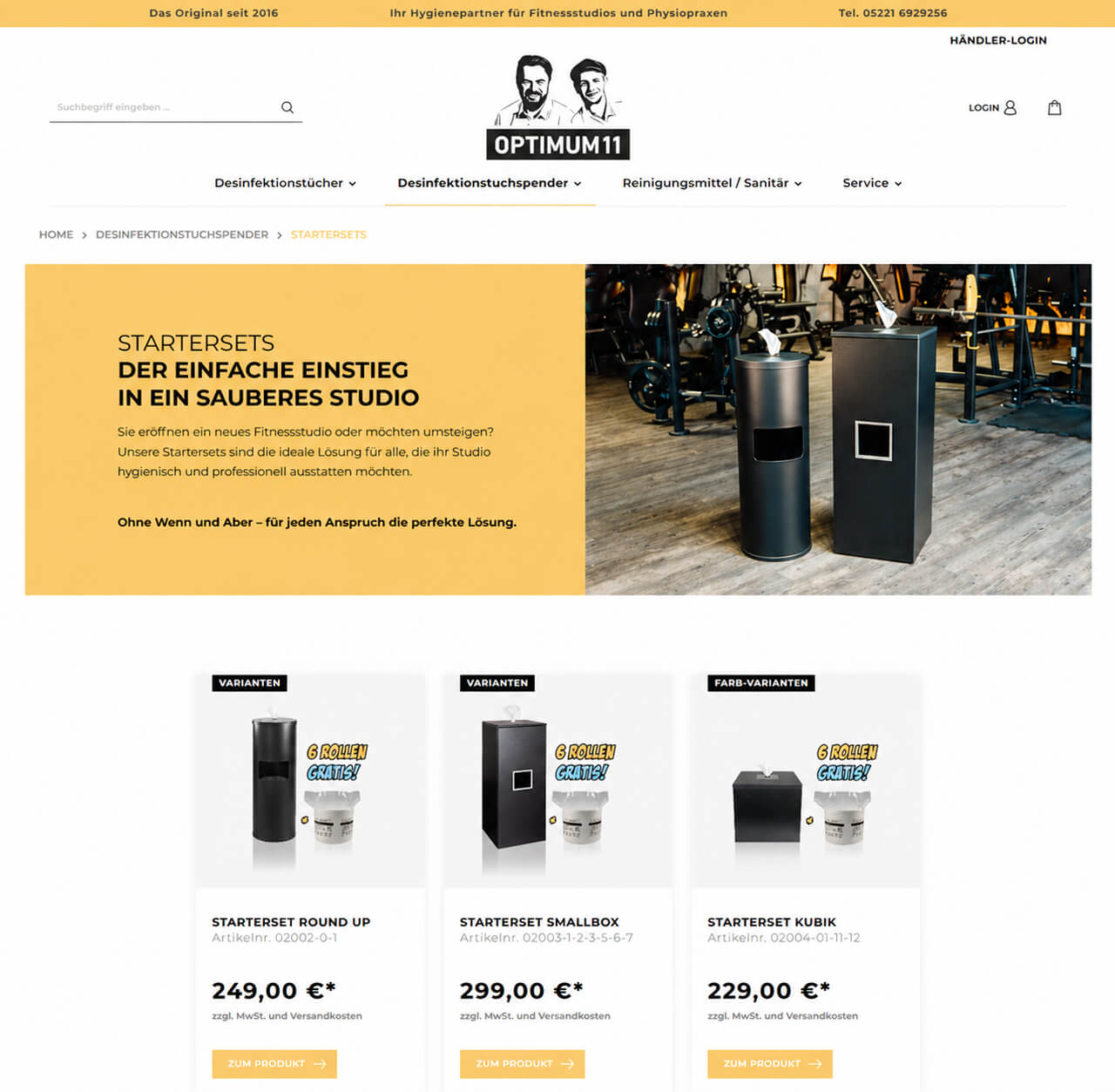 Der neue Webshop von Optimum11