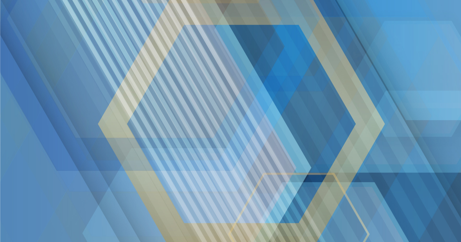 Goldene Wabe vor blauem Hintergrund