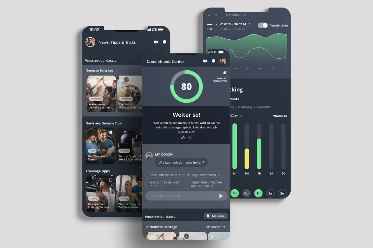 Mock-Up von verschiedenen Smartphones die das Content Studio zeigen