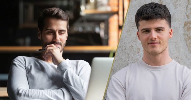 Bild eines Webinars und Alessandro Falcone