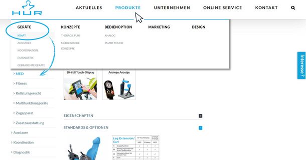 HUR-Website erleichtert die Auswahl von Geräten für Physiotherapeuten und Reha-Kliniken