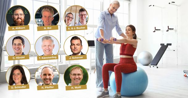 Fitnesstraining in einer Physiotherapiepraxis