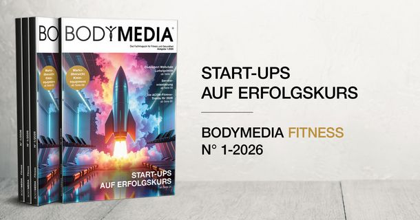 Titelseite des BODYMEDIA Fachmagazins und dem Magazintitel "Start-ups auf Erfolgskurs"