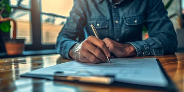 Person im Fitnessstudio unterschreibt eine Petition