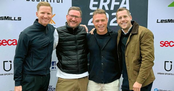 Samuel Turnwald, Dr Bjoerrn Schultheiss, Ingo Huppenbauer,  Eric Krahnert (v. l.)  FITOMAT gibt Partnerschaft mit Wellhub bekannt