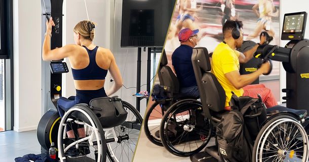 Paralympische Athleten beim Training an Technogymgeräten