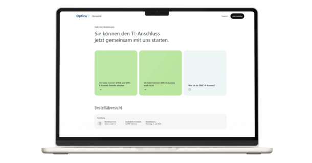 Mit „MeineOpticaTI“ bietet Optica ab sofort ein digitales Portal, das Heilmittelerbringer Schritt für Schritt durch den gesamten Prozess der TI­-Anbindung führt
