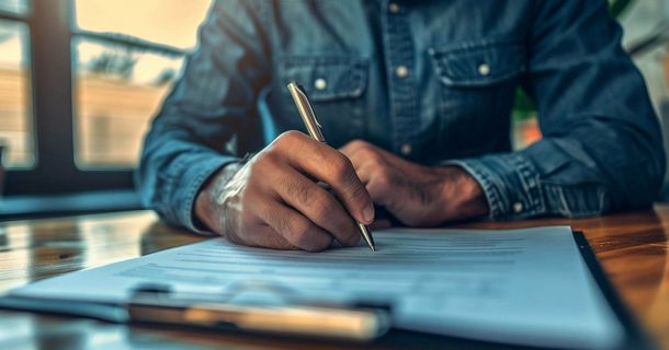 Person im Fitnessstudio unterschreibt eine Petition