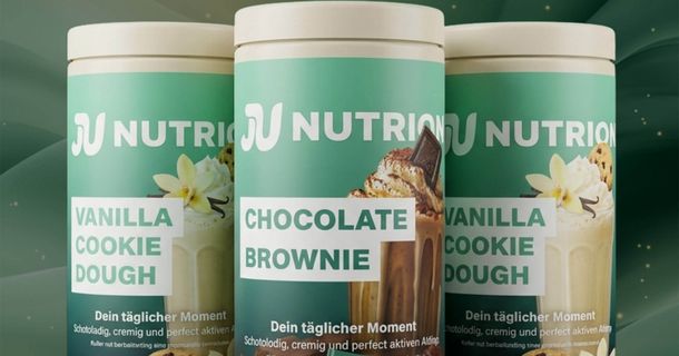 JU-Nutrition bietet einen veganen Proteinshake aus Erbsen- und Reisprotein an