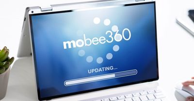 Computerbildschirm, Schriftzug mobee360