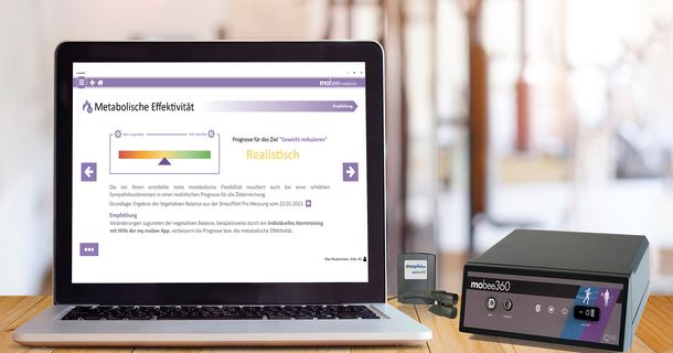 mobee® 360 hat Erweiterungen für die Produkte Stress Pilot® Pro und mobee® metabolic vorgestellt. Sie ermöglichen präzise Vorhersagen zur Erreichbarkeit individueller Gewichts- und Körperziele.