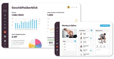 Mockup der Softwarelösung von Virtuagym