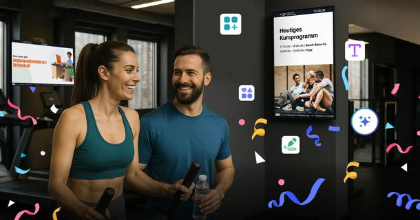 Ab sofort lassen sich in Canva erstellte Grafiken und Videos ohne Zwischenschritte in die Digital‑Signage‑Lösung der igroup Internetagentur übertragen
