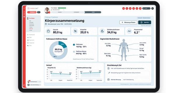 medo.check kündigte an, das medo.core Check-up-Modul neu aufzubauen. Neben den klassischen Körperanalysewerten sollen zukünftig auch Tracking- und Gesundheitsdaten erfasst werden, um so mehr Transparenz für den Trainer in der Betreuung zu ermöglichen. 