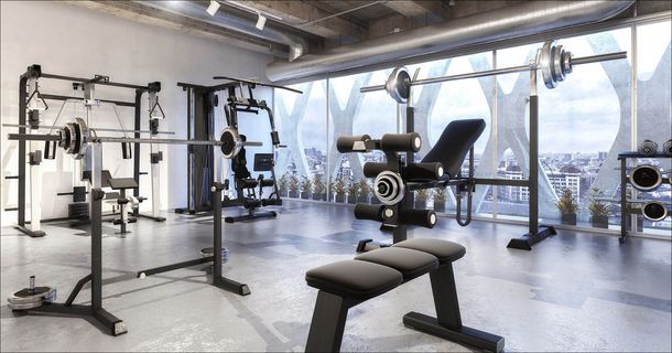 Trainingsfläche in einem Fitnessstudio