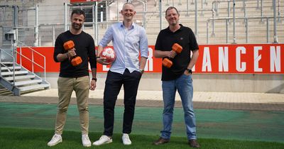 Alexander Rang, Vorstandsmitglied von Rot-Weiss Essen, Markus Vancraeyenest, CEO der FitX Holding SE, Tani Capitain, ESSENER CHANCEN-Geschäftsführer (v. l. )
