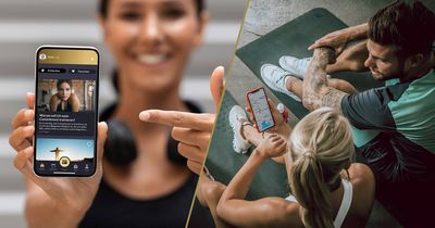 Collage aus Fitnessstudiomitgliedern die sich das Content Studio in der DSB-ONE App anschauen