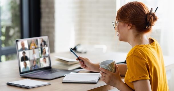 Teilnehmerin beim Online-Netzwerktreffen
