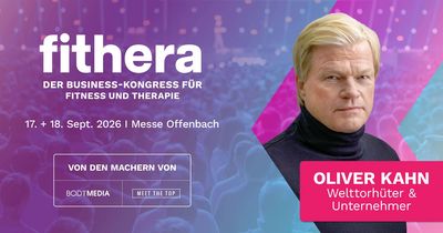 Großes Highlight für die fithera 2026: Der Business-Kongress holt eine echte Ikone auf die Bühne. Mit Oliver Kahn kommt einer der erfolgreichsten deutschen Sportler aller Zeiten als Keynote-Speaker nach Offenbach!