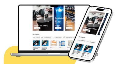 Laptop und Smartphone mit Lorino Shop Website