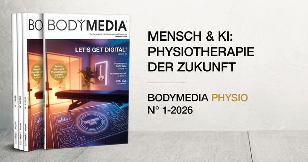 Mehrere Ausgaben des Fachmagazins BODYMEDIA Physio