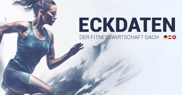 Frau beim Training sowie Eckdatenstudie-Schriftzug