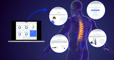 Die Rückenschmerzen eines Patienten werden vom corescan analysiert