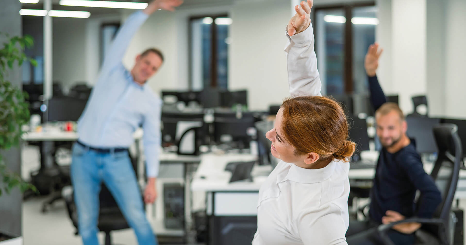 Mitarbeiter beim Stretching