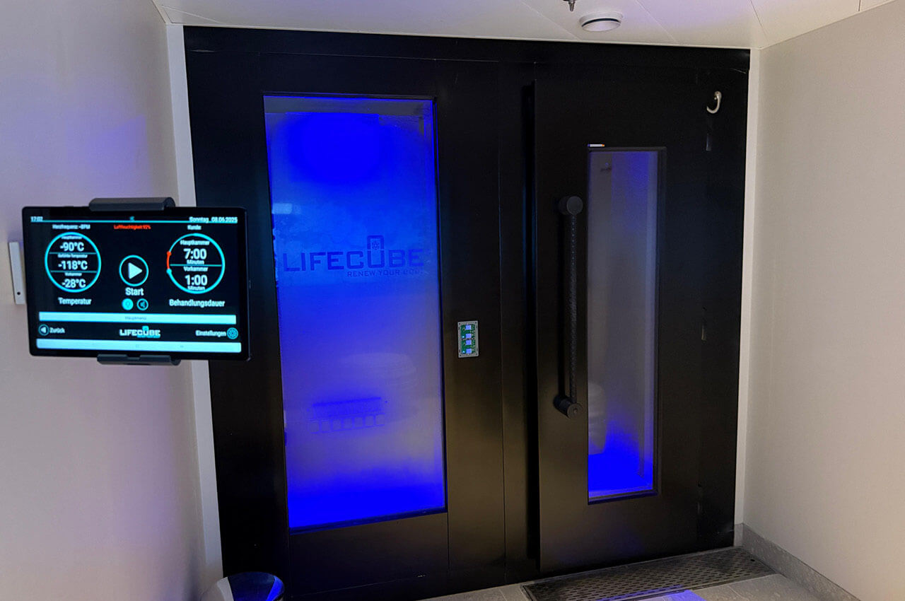 Kältekammer in einem Fitnessstudio