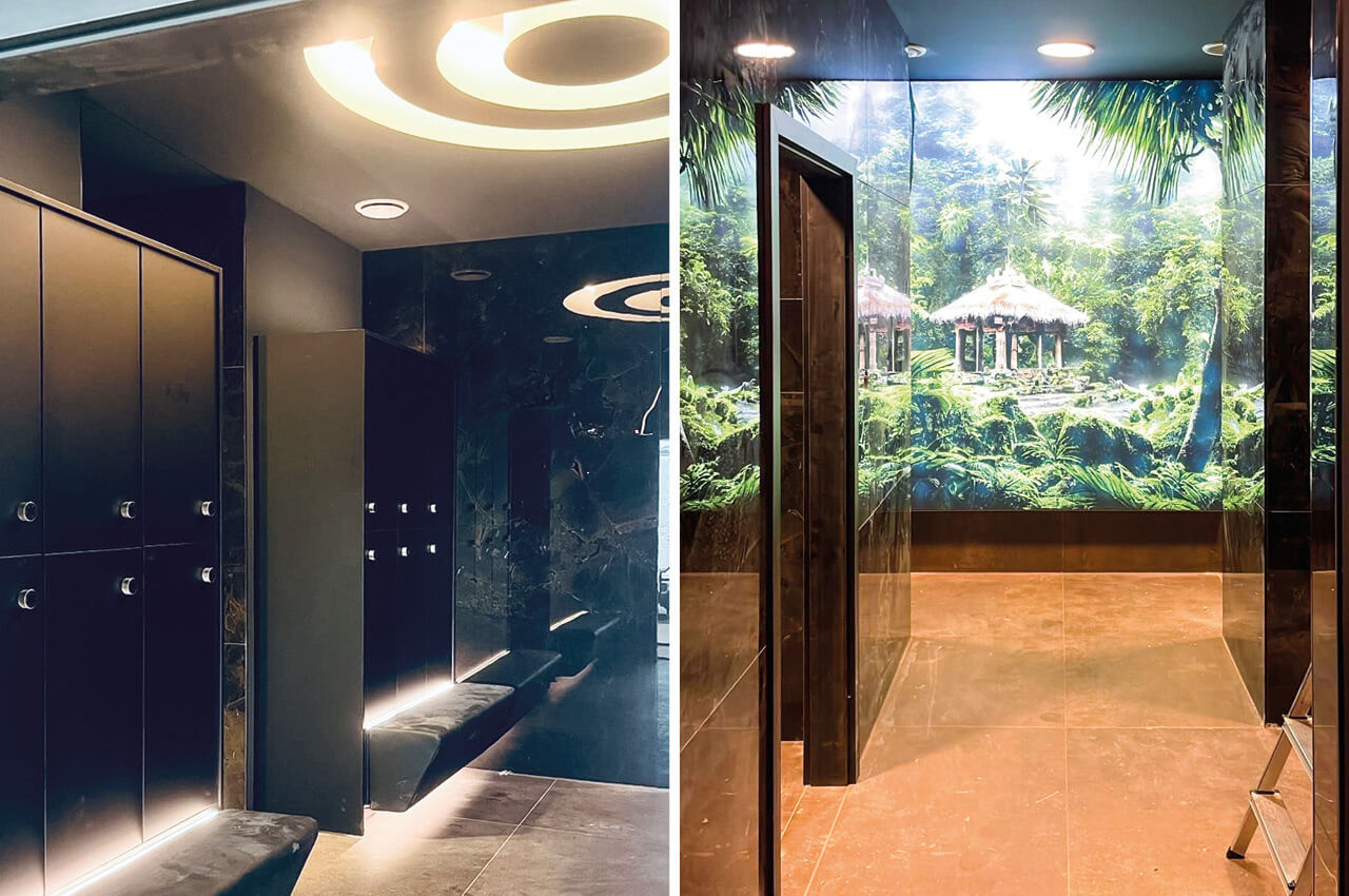 Der Umkleidebereich im Wellvitale in Ludwigsfelde