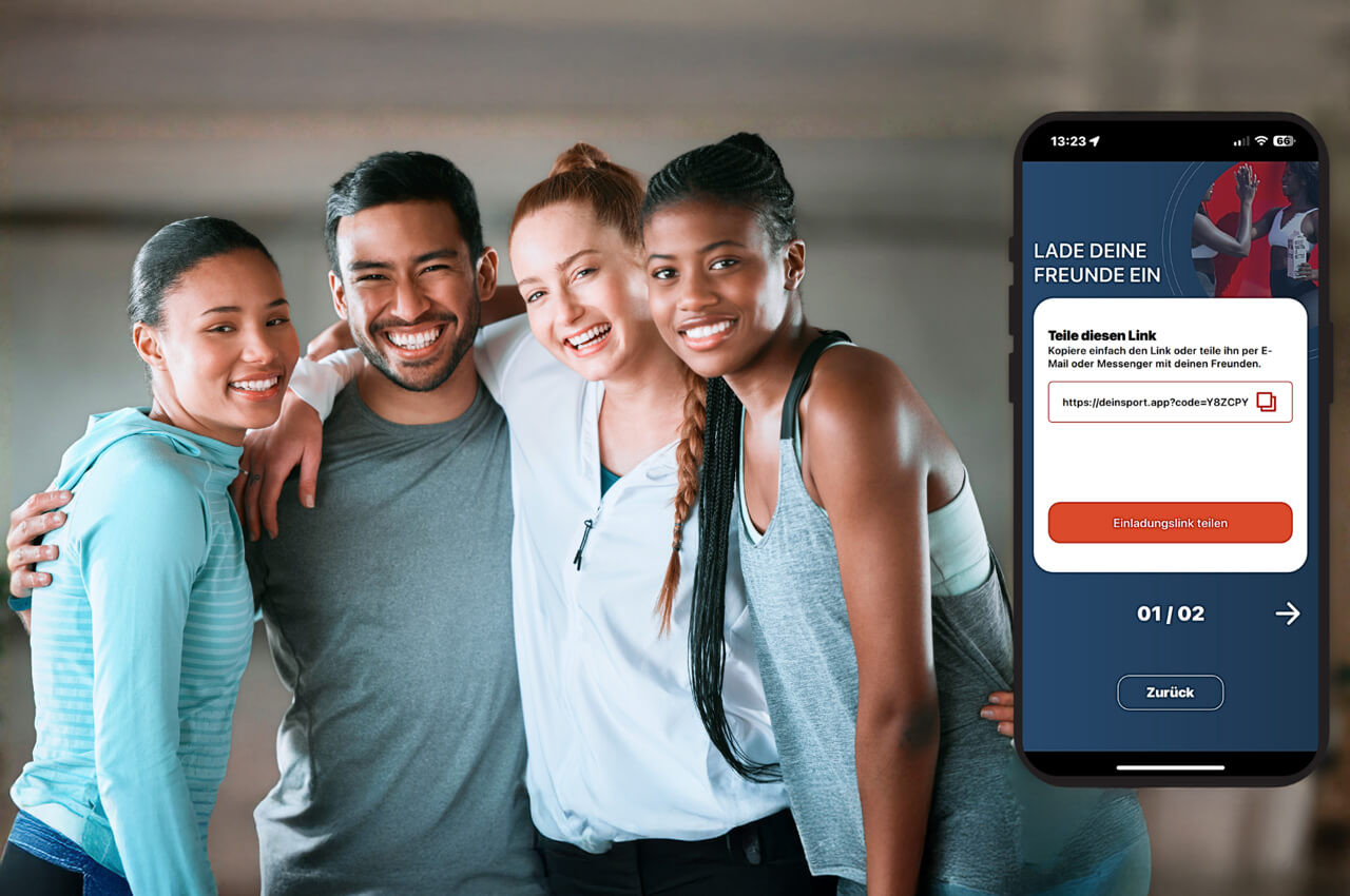 Fitnessstudiomitglieder und Smartphone Mockup