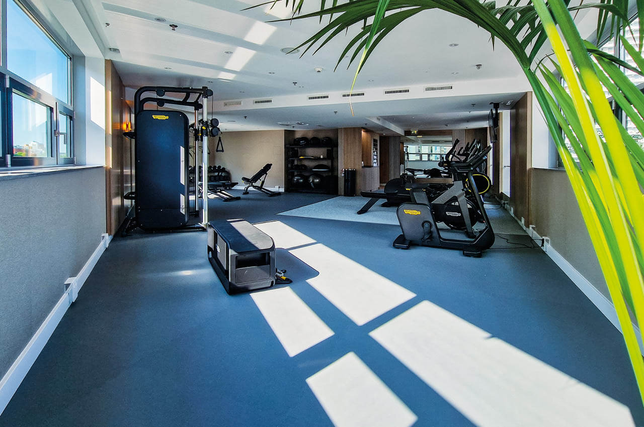Technogym-Ger&auml;te im Der Fitnessbereich des Courtyard by Marriott City Center