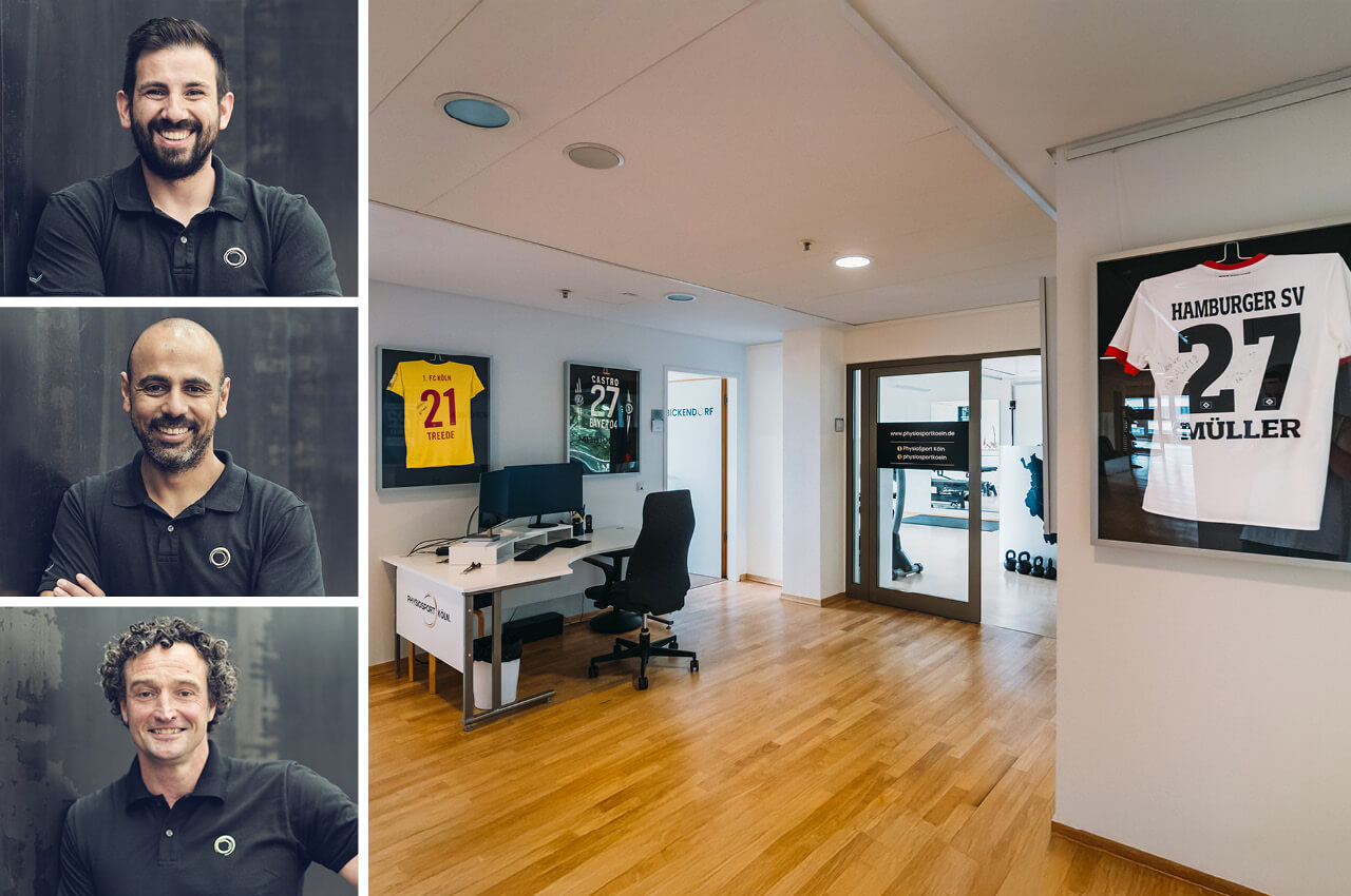 Die beiden Standortleiter des PACE: Daniele Zurolo (o.) und Ben Mansour (m.) sowie Dr. Sven R&ouml;hrich (u.), Head of Sites von Deutz und Rodenkirchen