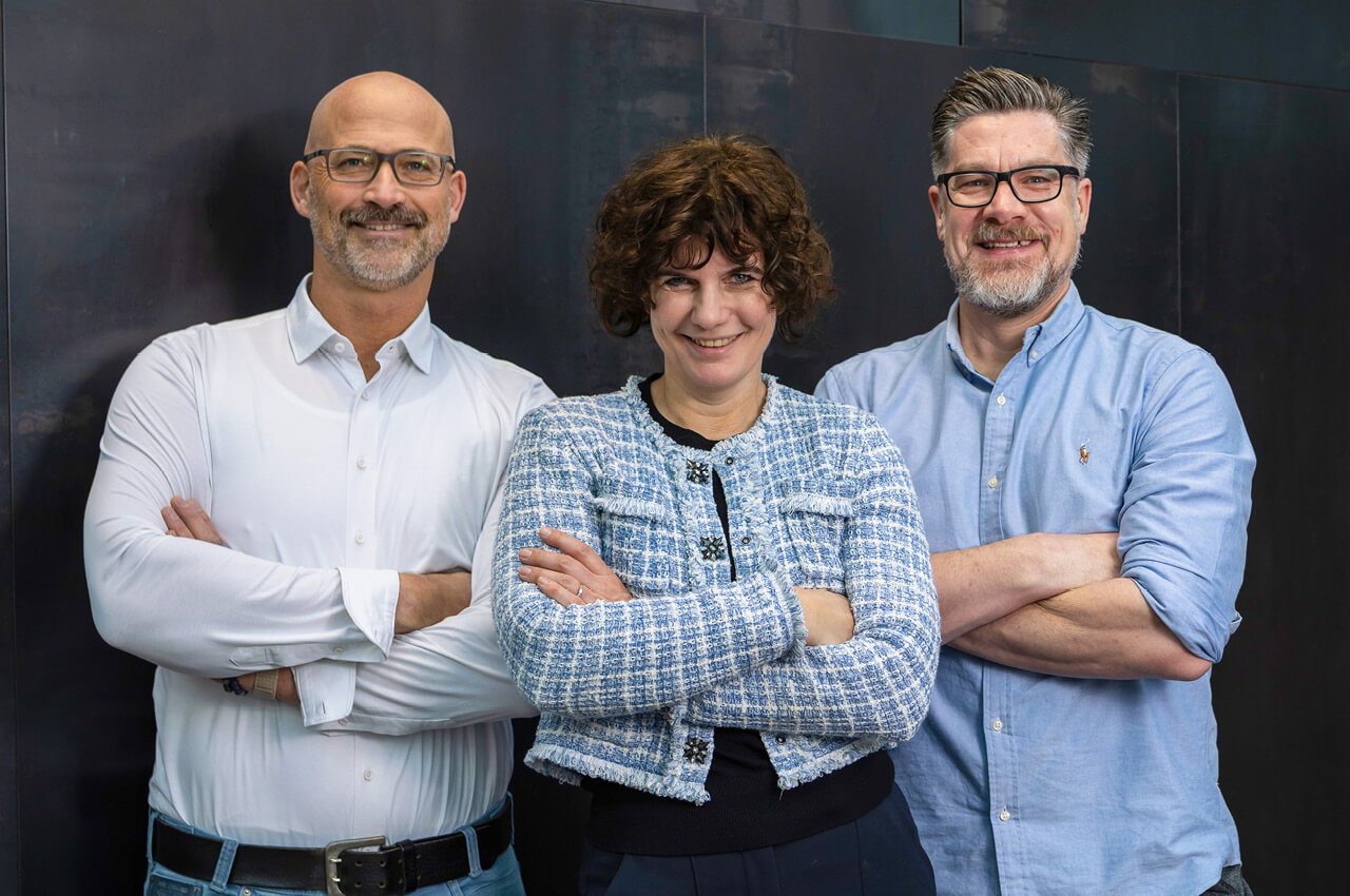 Das F&uuml;hrungstrio des PhysioSport K&ouml;ln: Marco Jakobs, Eva Wermelskirchen und Alexander Finzel (v. l. n. r.)
