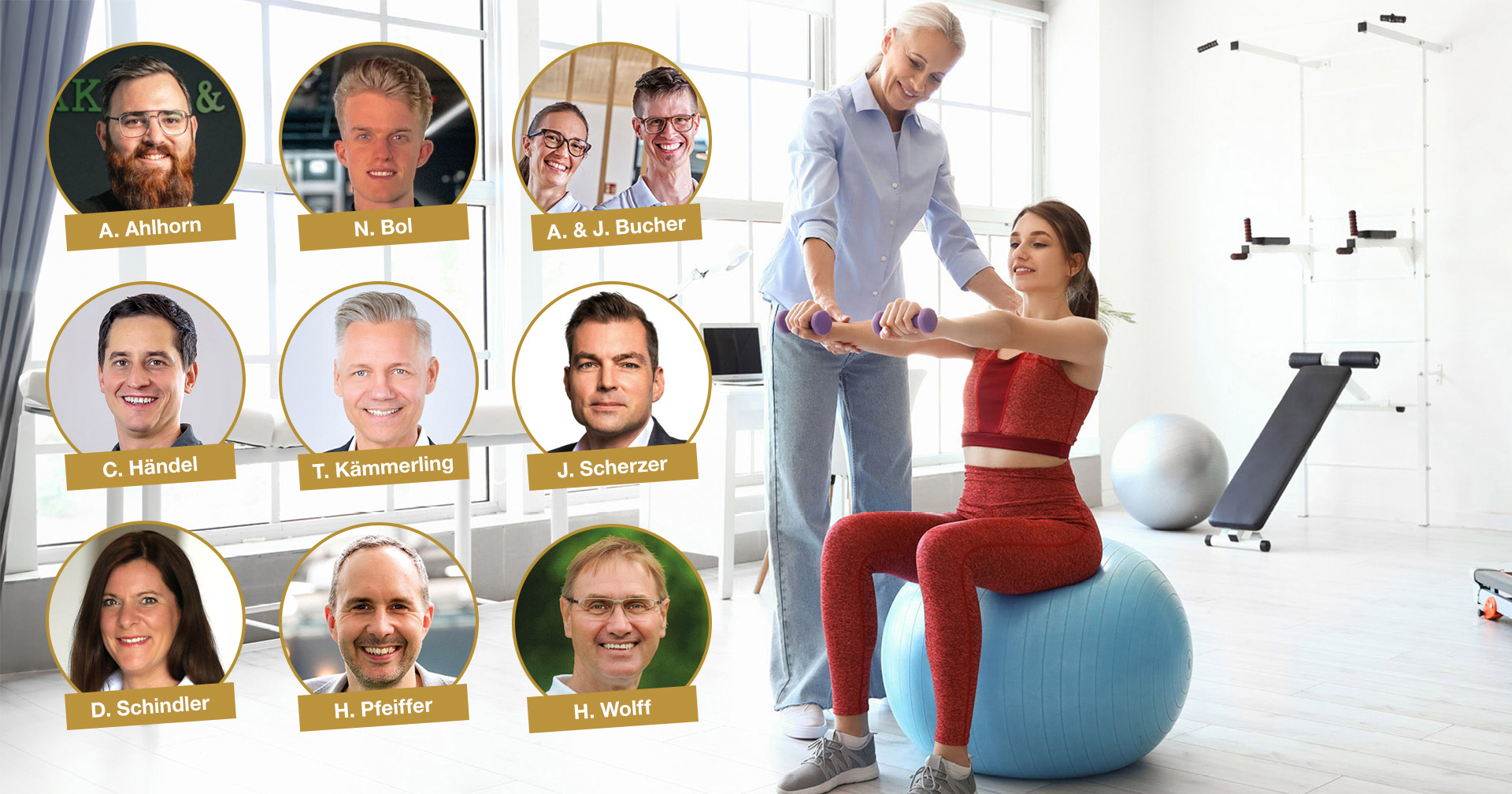 Fitnesstraining in einer Physiotherapiepraxis