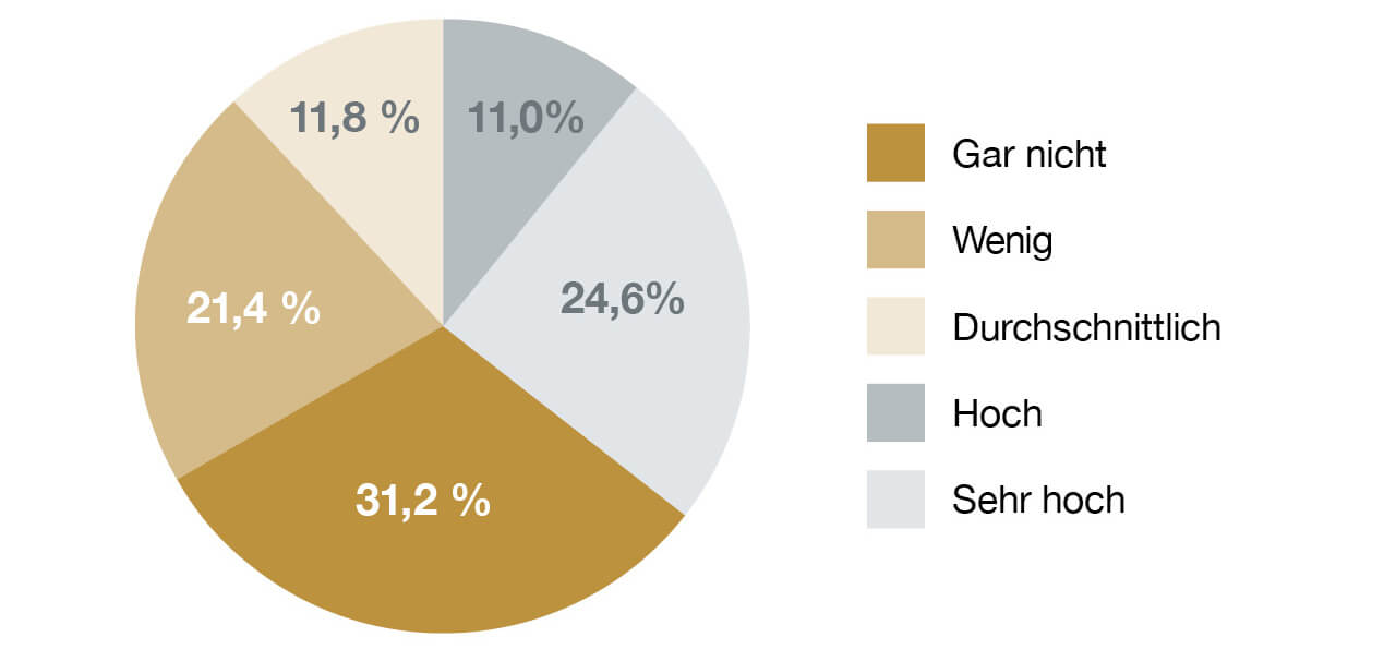Kreisdiagramm zum Stand der Digitalisierung in Physiopraxen